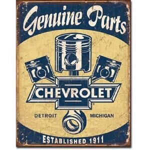 Chevy Piston Parts Tin Sign Retro Vintage 16" x 12.5" New Auto
